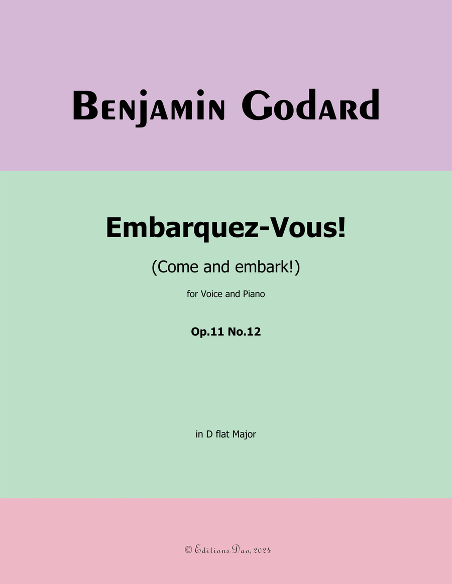 Embarquez-Vous, by Benjamin Godard, in D flat Major Piano, Vocal scores gallery preview page 1