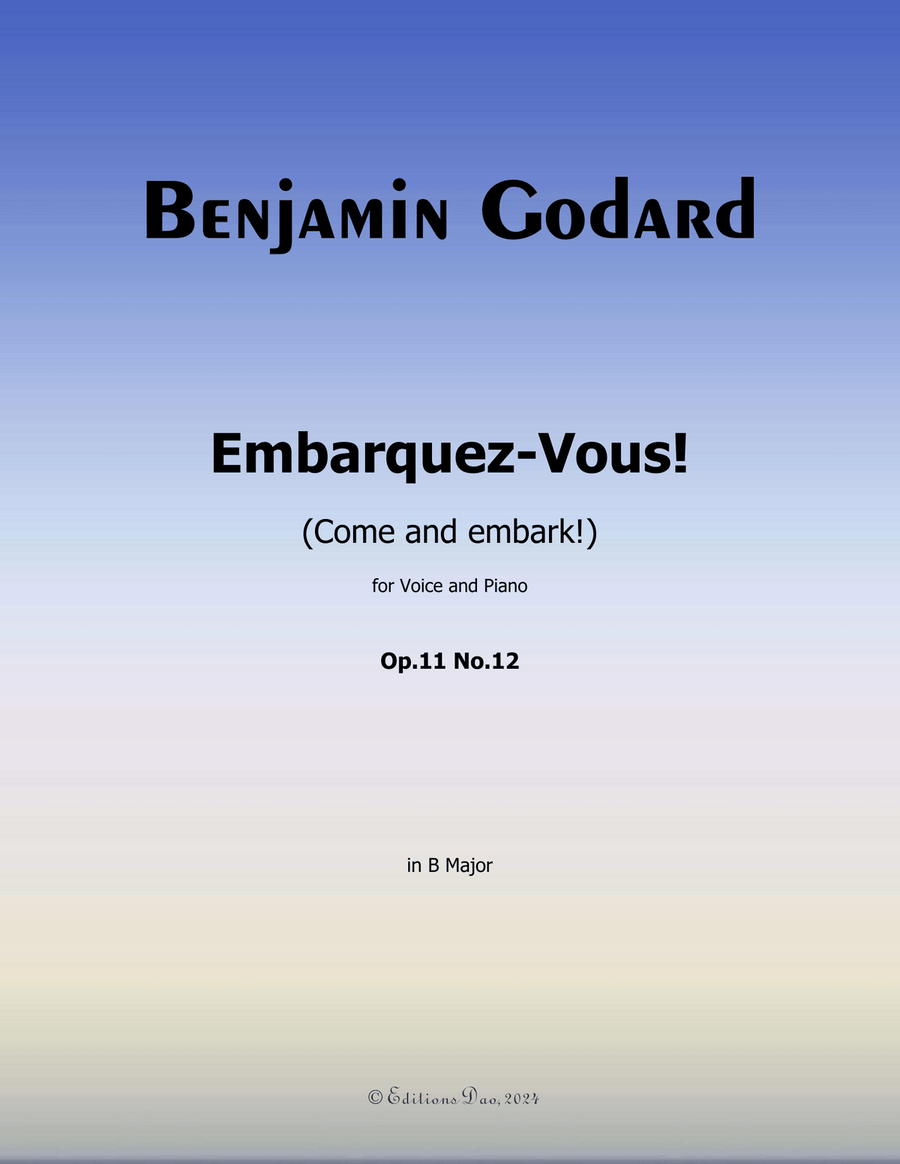 Embarquez-Vous, by Benjamin Godard, in B Major Piano, Vocal scores gallery preview page 1