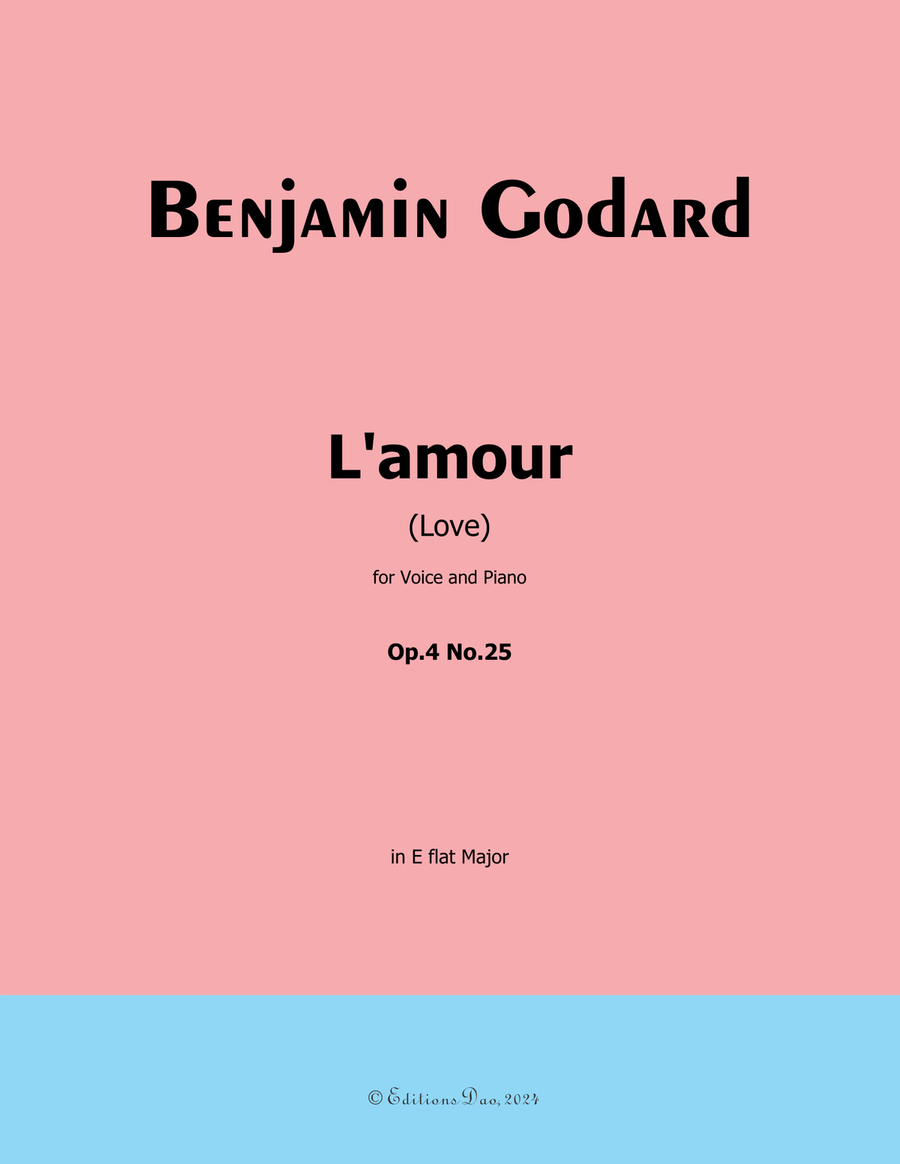 L'amour, by Benjamin Godard, in E flat Major Piano, Vocal scores gallery preview page 1