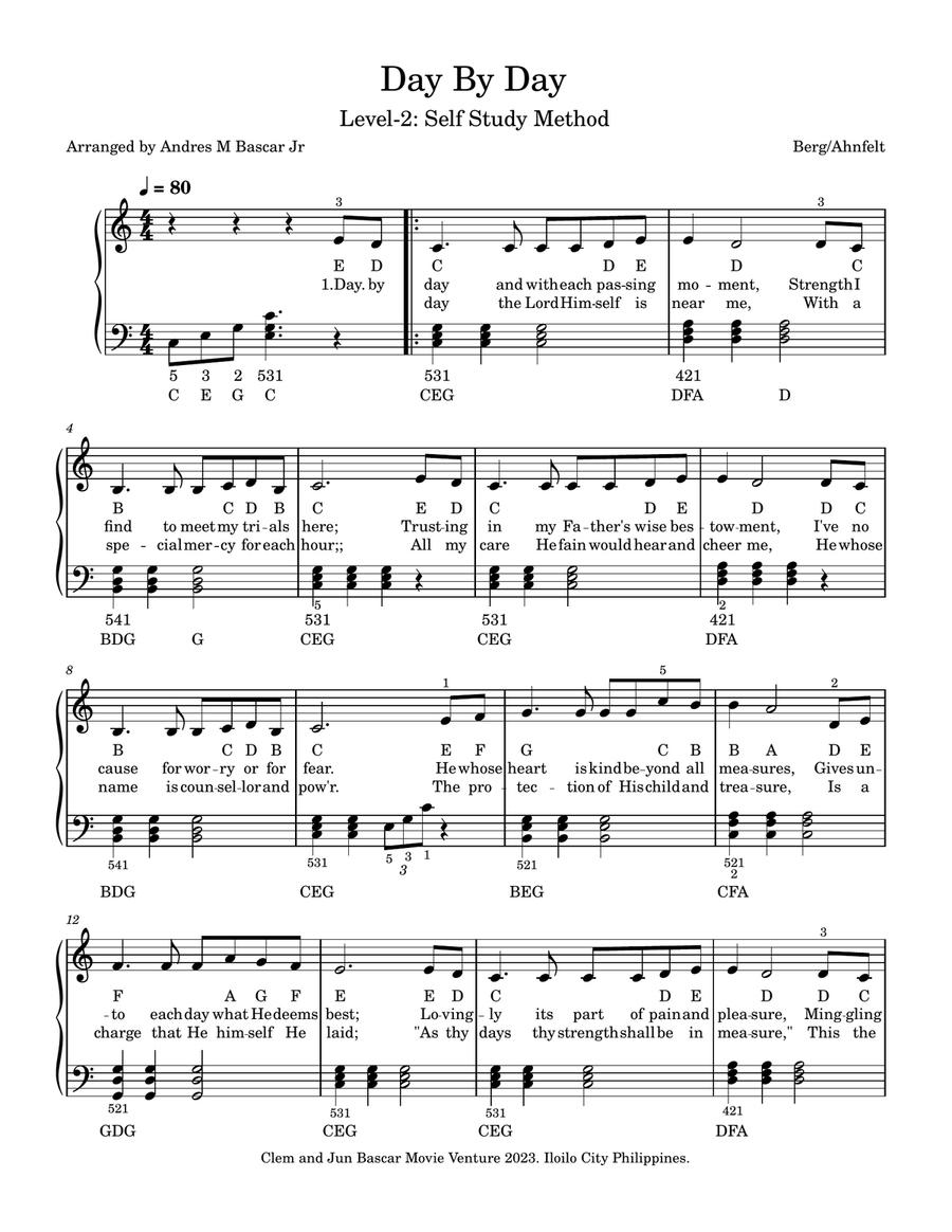 Day by Day Day by Day A Cappella scores gallery preview page 1