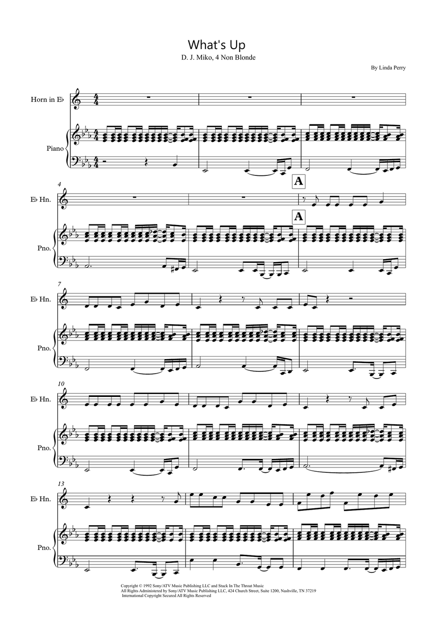 What's Up What's Up Horn scores gallery preview page 1