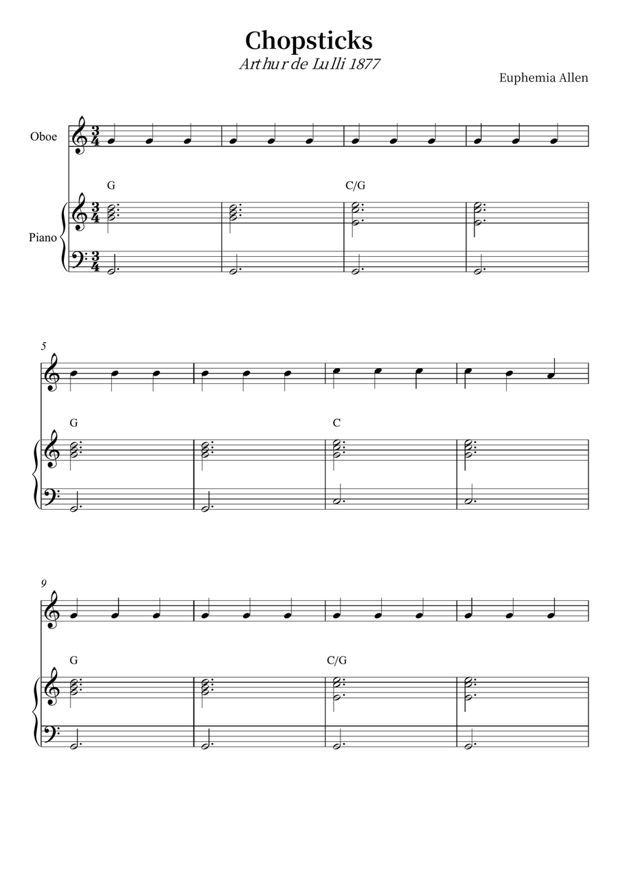 Chopsticks Chopsticks Piano scores gallery preview page 1