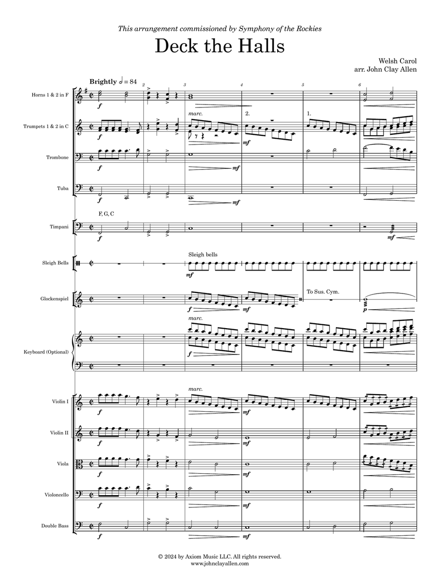 Deck the Halls Deck the Halls Chamber Orchestra scores gallery preview page 1