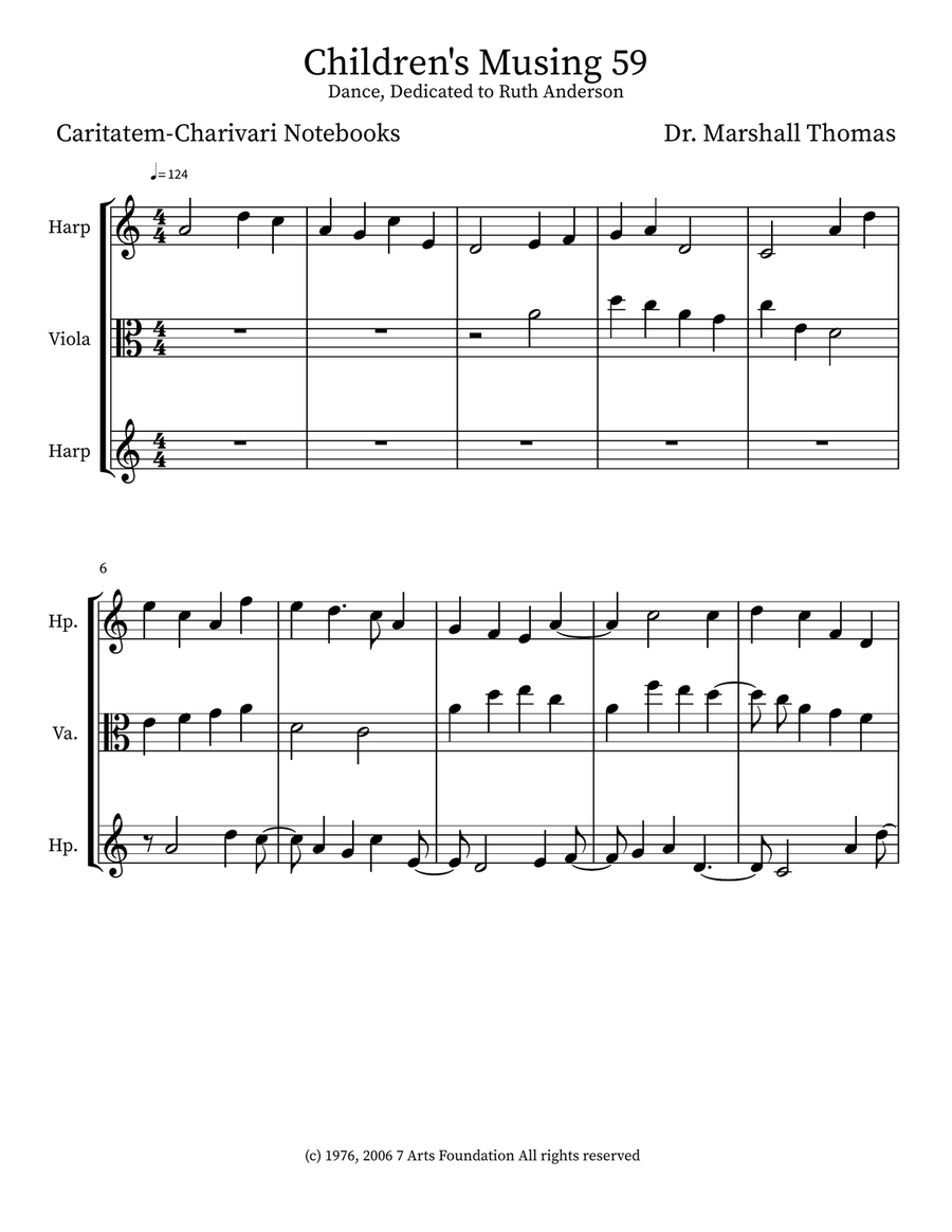 Children's Musing 59 Children's Musing 59 Small Ensemble scores gallery preview page 1