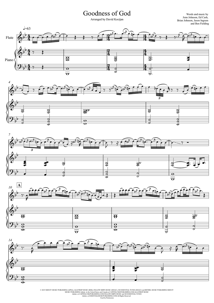 Goodness Of God Goodness Of God Flute scores gallery preview page 1