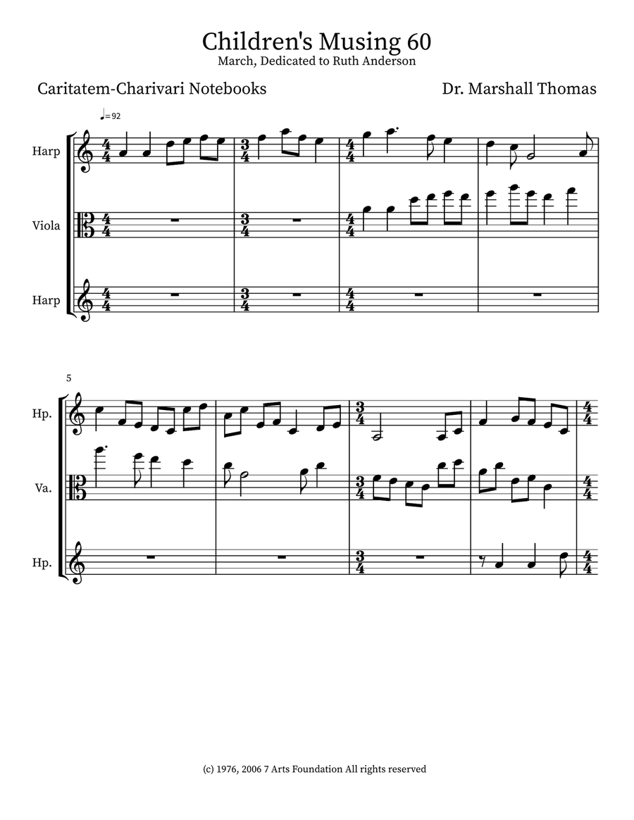 Children's Musing 60 Children's Musing 60 Small Ensemble scores gallery preview page 1