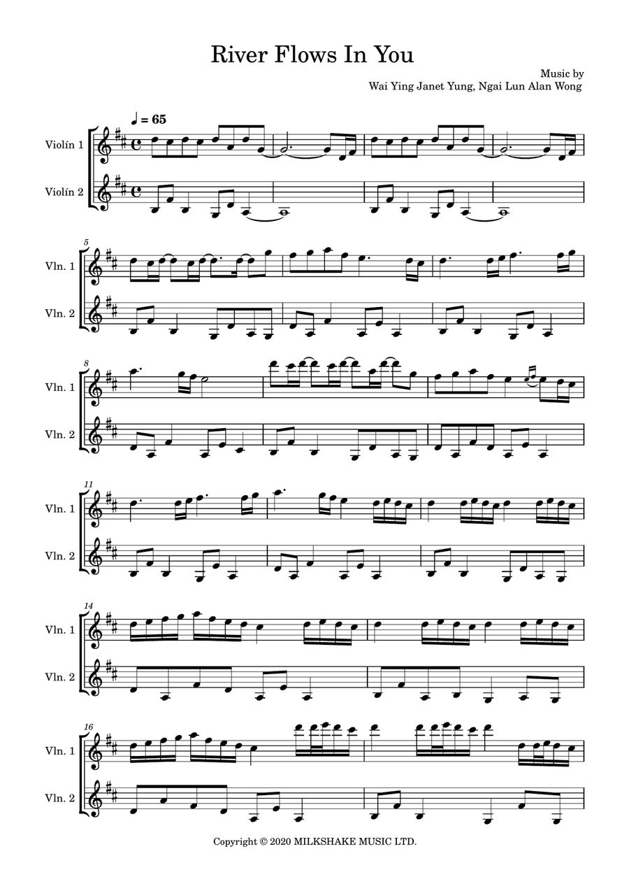 River Flows To You Ep35 String Duet scores gallery preview page 1
