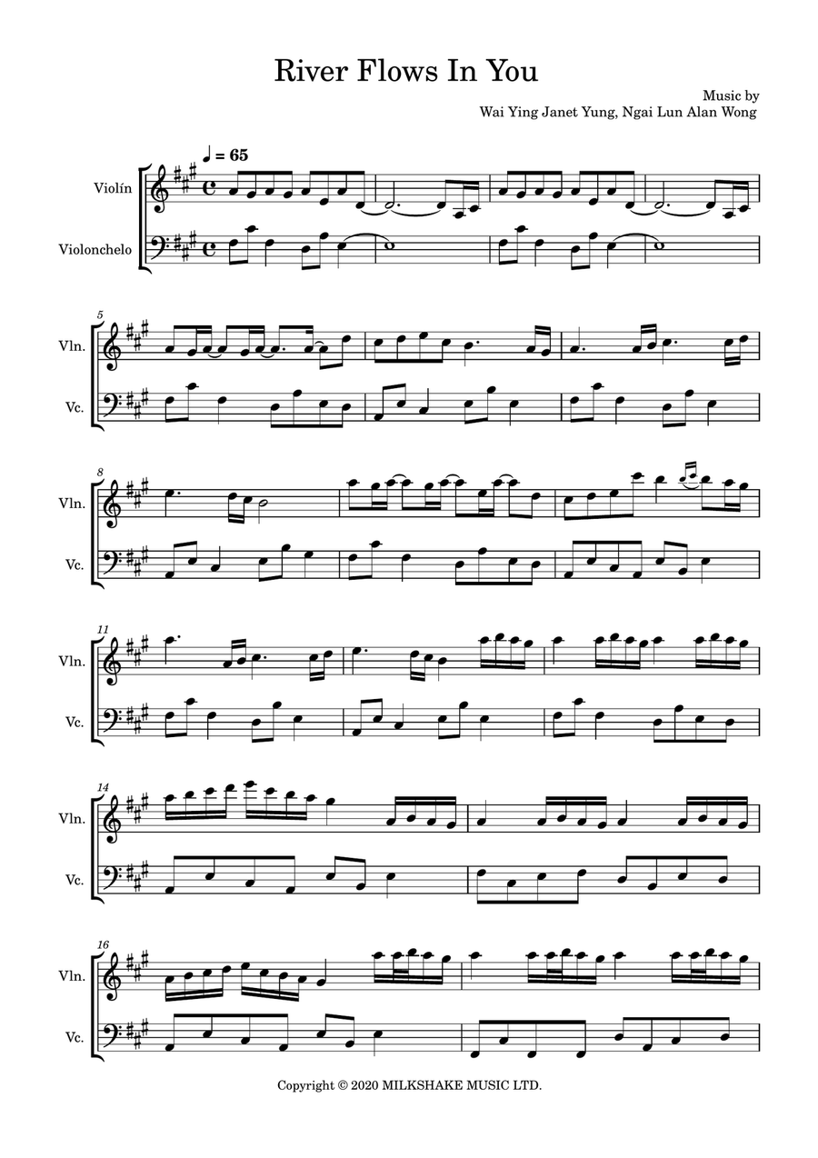 River Flows To You Ep35 String Duet scores gallery preview page 1
