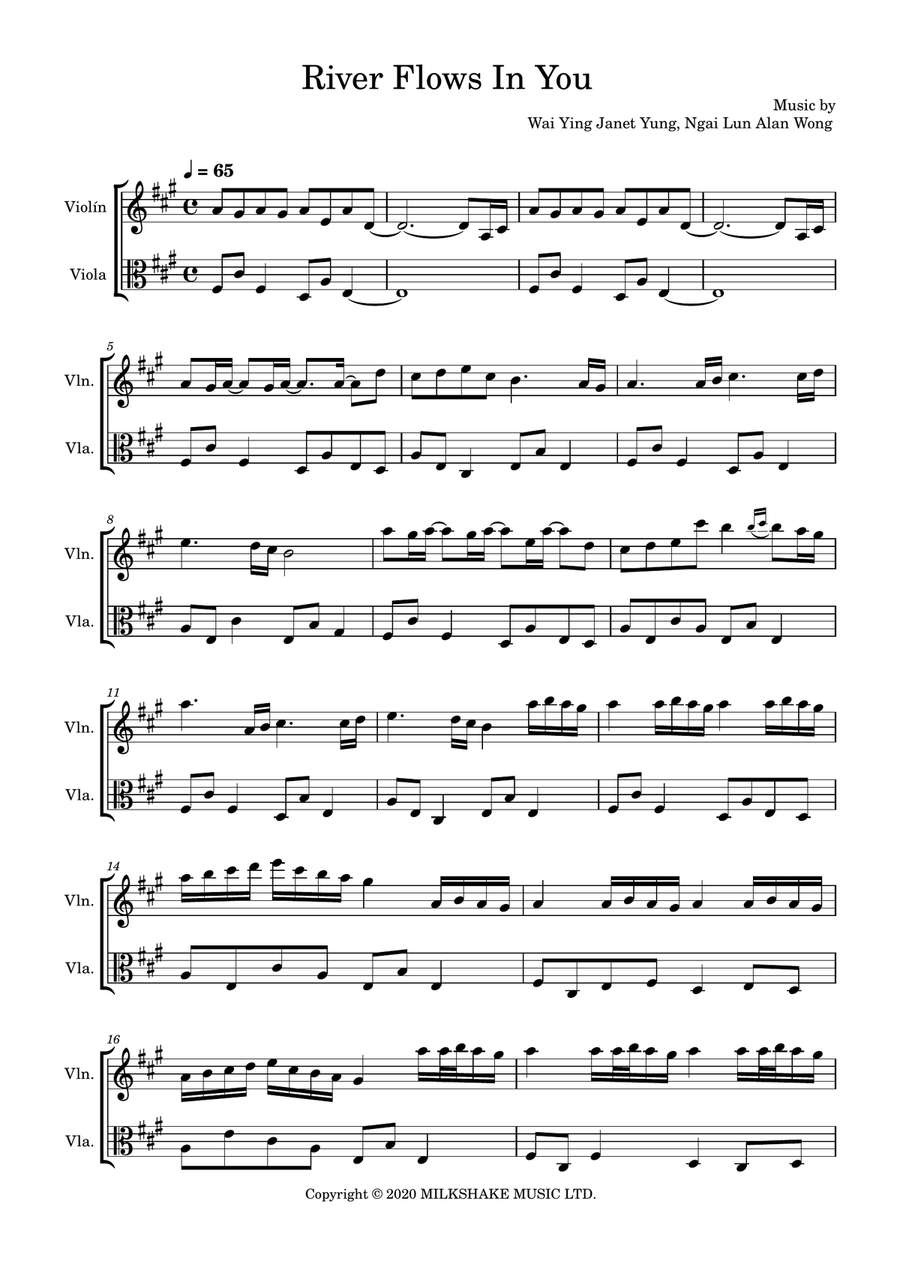 River Flows To You Ep35 String Duet scores gallery preview page 1