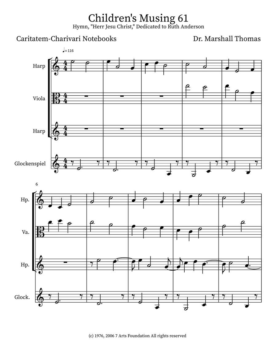 Children's Musing 61 Children's Musing 61 Small Ensemble scores gallery preview page 1