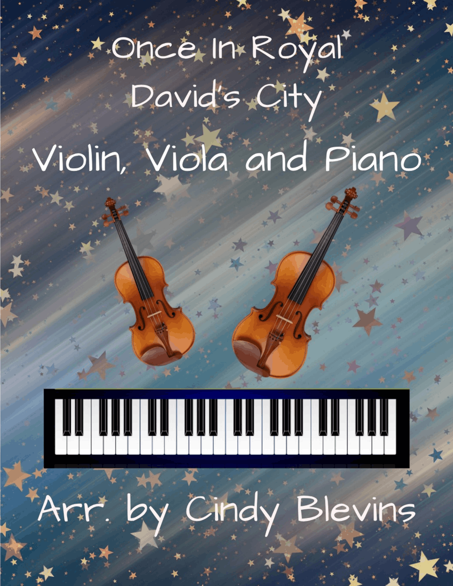 Once In Royal David's City, for Violin, Viola and Piano Violin scores gallery preview page 1