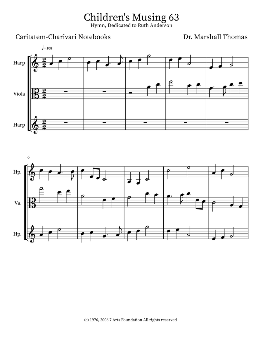 Children's Musing 63 Children's Musing 63 Small Ensemble scores gallery preview page 1