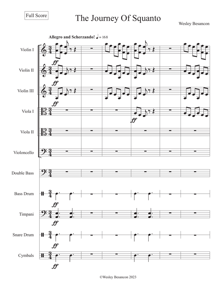 The Journey of Squanto - Score Only String Orchestra scores gallery preview page 1