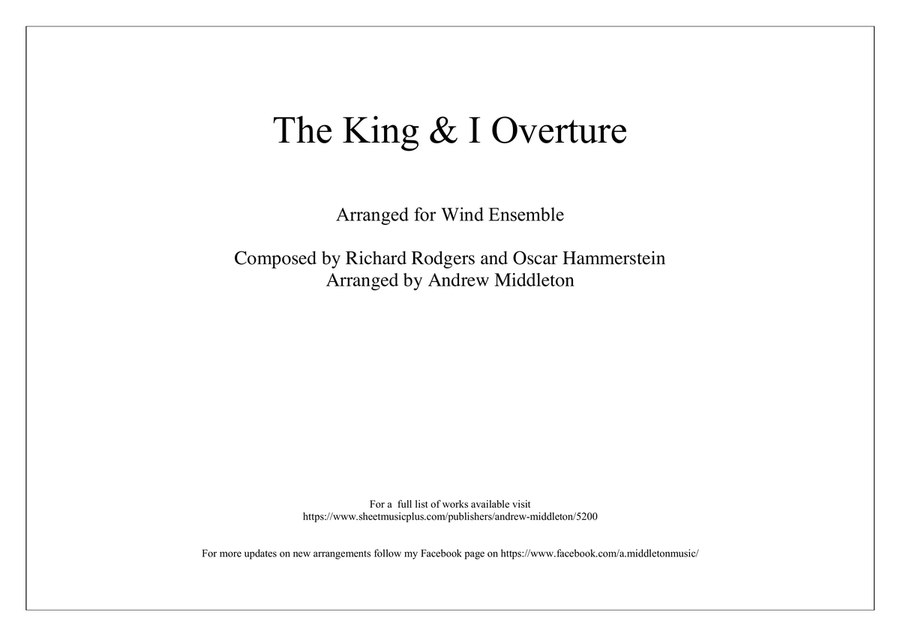 Overture - King And I, The Woodwind Ensemble scores gallery preview page 1