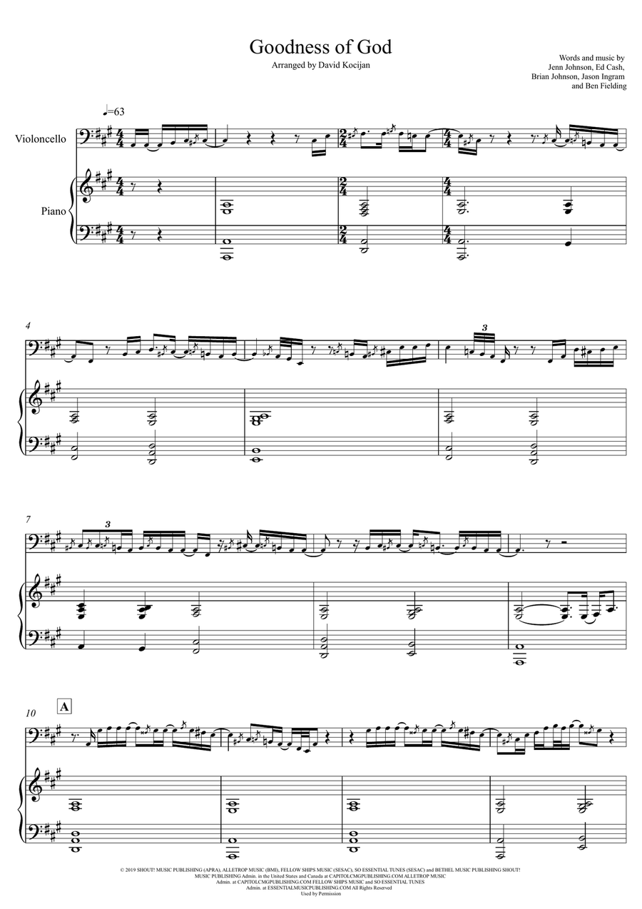 Goodness Of God Goodness Of God Piano scores gallery preview page 1