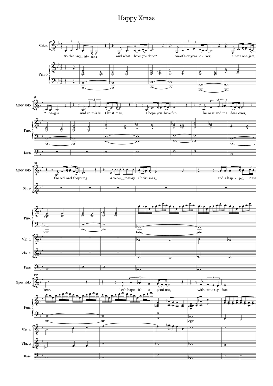 Happy Xmas (War Is Over) Happy Xmas (War Is Over) Small Ensemble scores gallery preview page 1