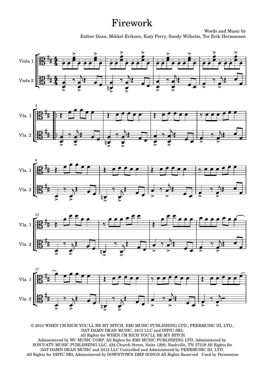 Firework Firework String Duet scores gallery preview page 1