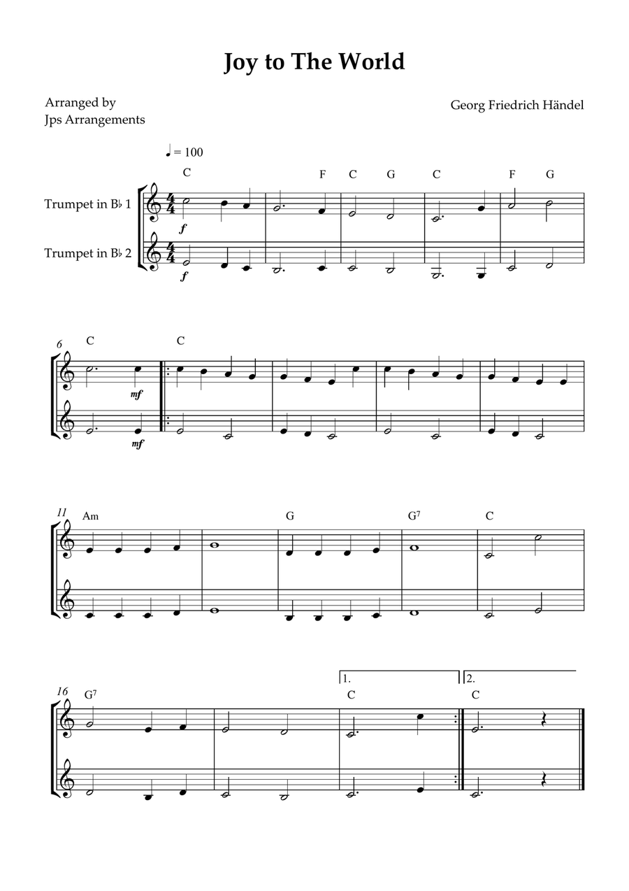 6 Easy Christmas Duets for Trumpet Trumpet Duet scores gallery preview page 3