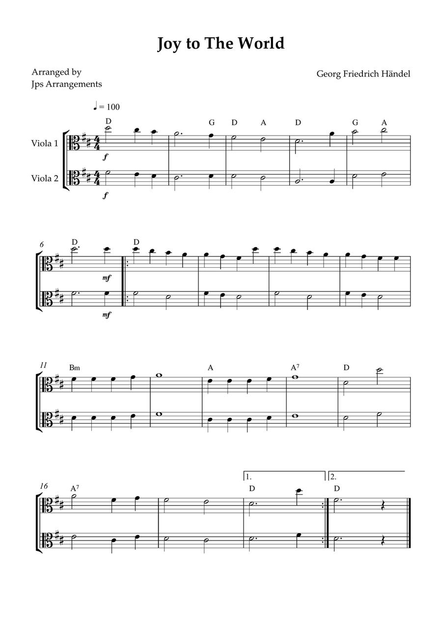 6 Easy Christmas Duets for viola String Duet scores gallery preview page 3