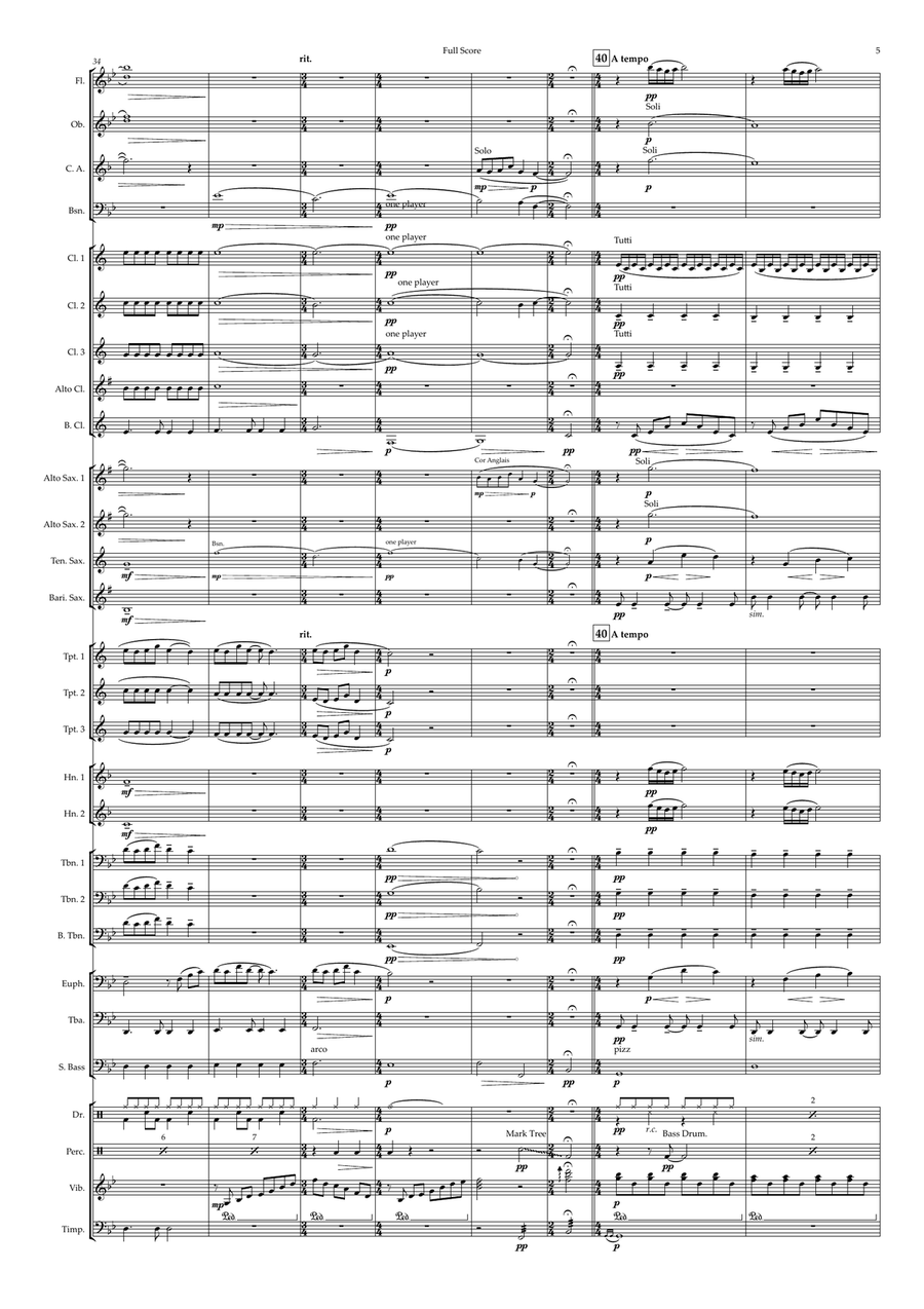 Somewhere Only We Know Concert Band scores gallery preview page 5