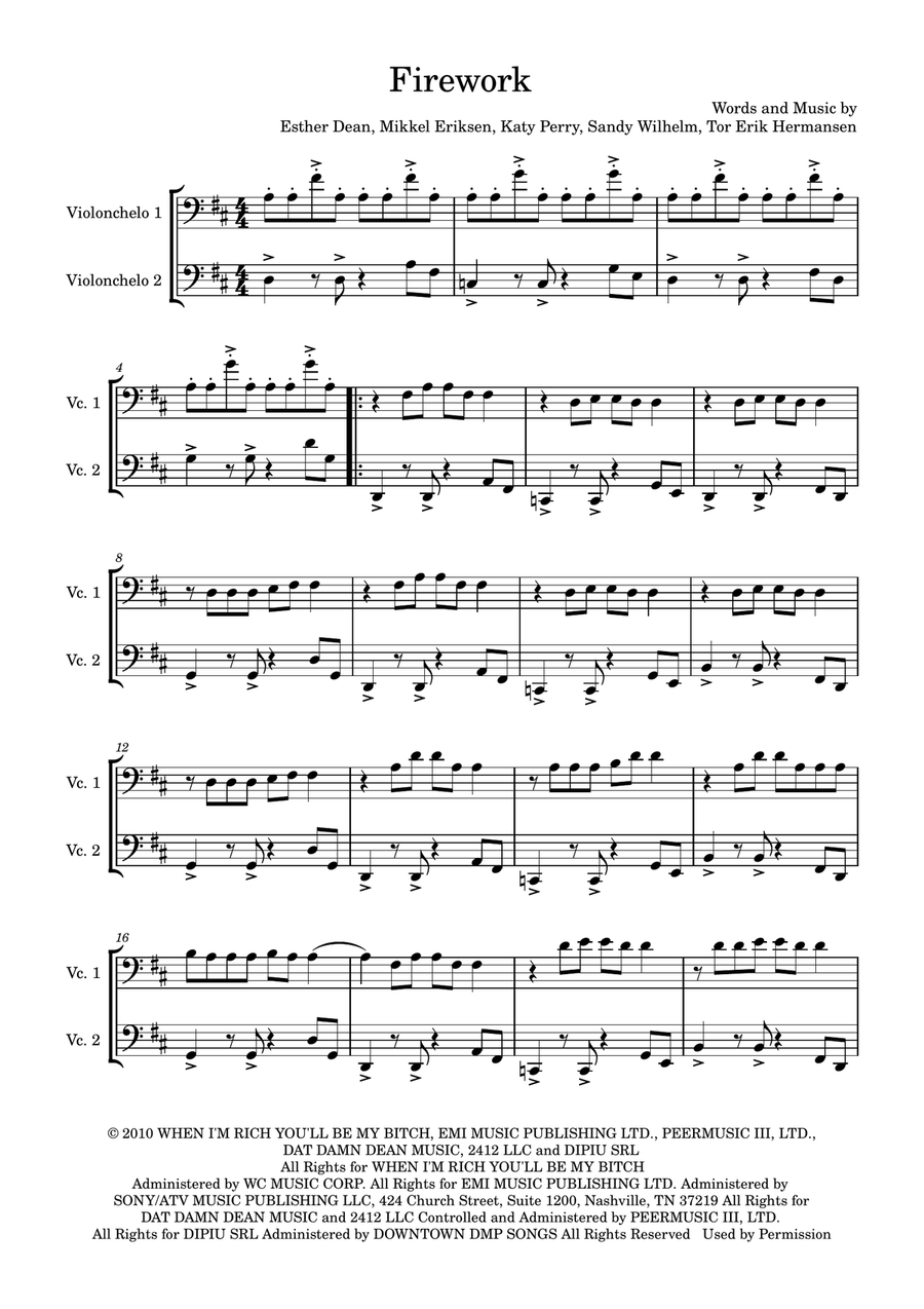 Firework Firework String Duet scores gallery preview page 1