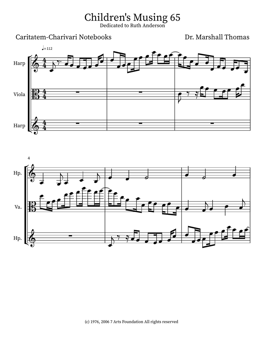 Children's Musing 65 Children's Musing 65 Small Ensemble scores gallery preview page 1