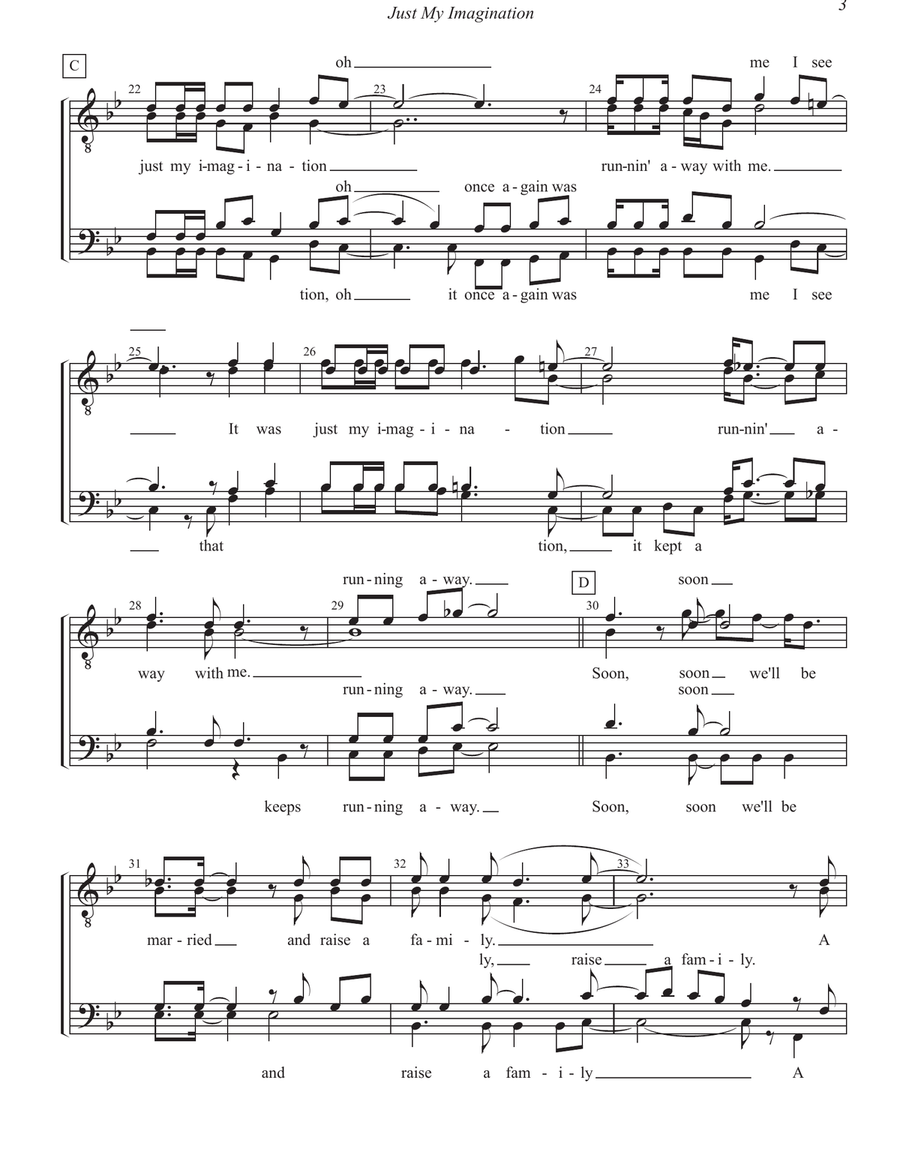 Just My Imagination (Running Away With Me) TTBB scores gallery preview page 3