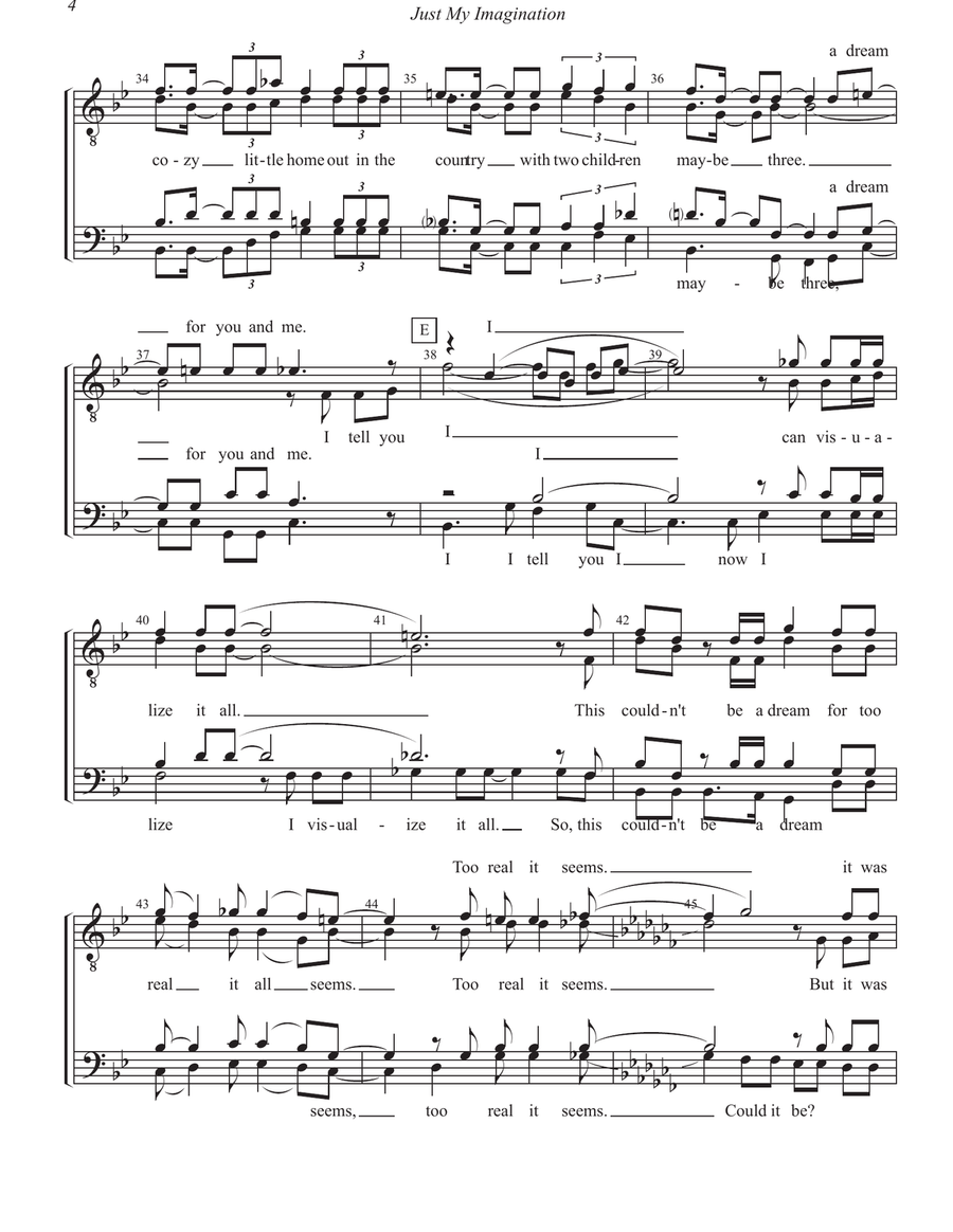 Just My Imagination (Running Away With Me) TTBB scores gallery preview page 4