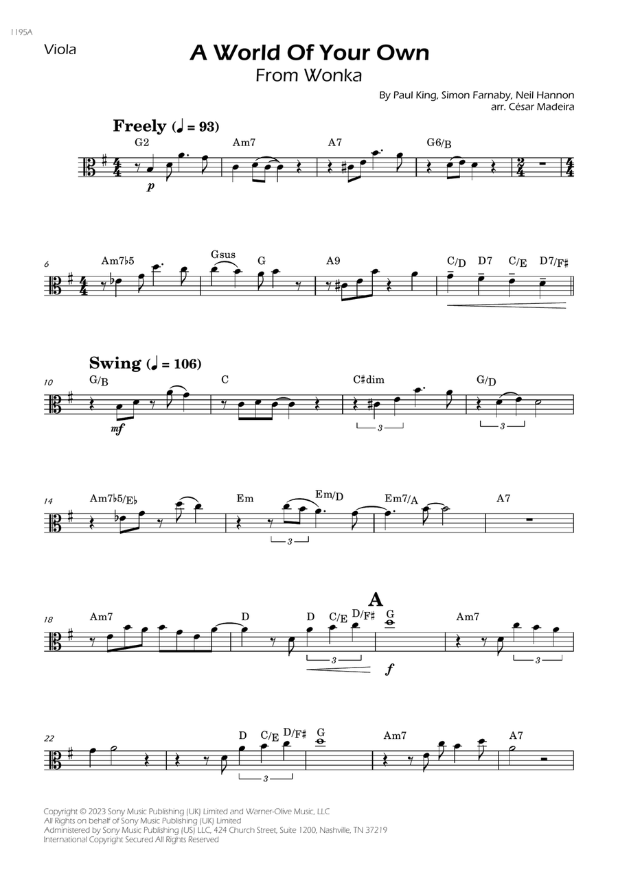 A World Of Your Own A World Of Your Own Viola Solo scores gallery preview page 1