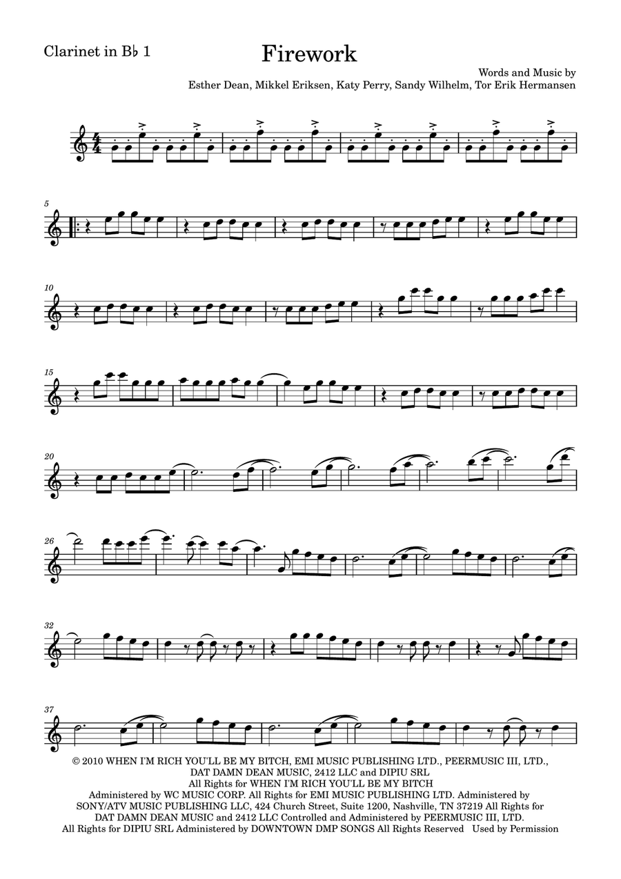 Firework Firework Clarinet Duet scores gallery preview page 4