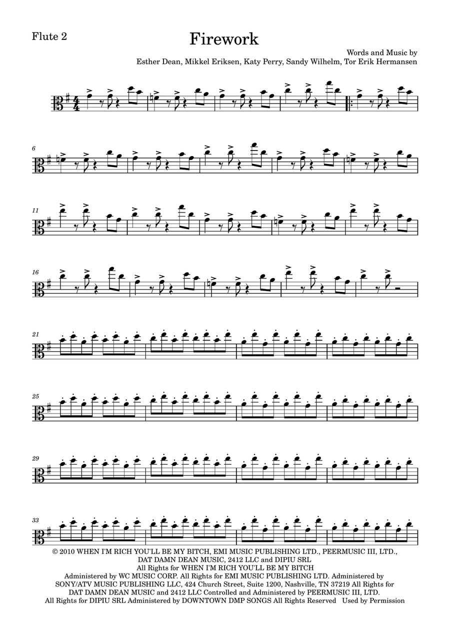 Firework Firework Flute Duet scores gallery preview page 4