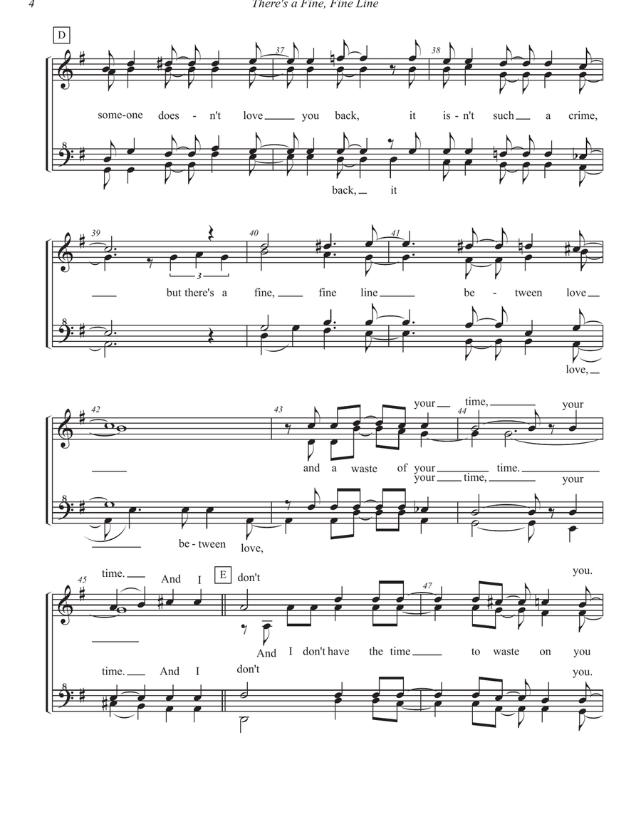 There's A Fine, Fine Line SSAA scores gallery preview page 4