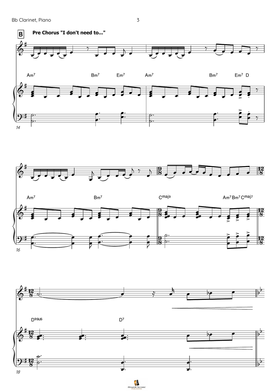 I Have Nothing B-Flat Clarinet scores gallery preview page 4