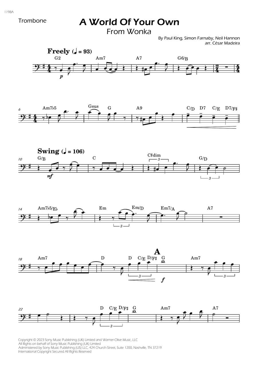 A World Of Your Own A World Of Your Own Trombone Solo scores gallery preview page 1