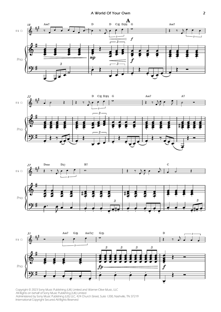 A World Of Your Own A World Of Your Own B-Flat Clarinet scores gallery preview page 4