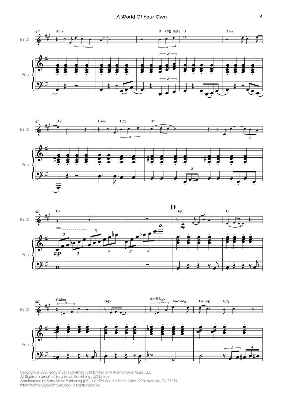 A World Of Your Own A World Of Your Own B-Flat Clarinet scores gallery preview page 6