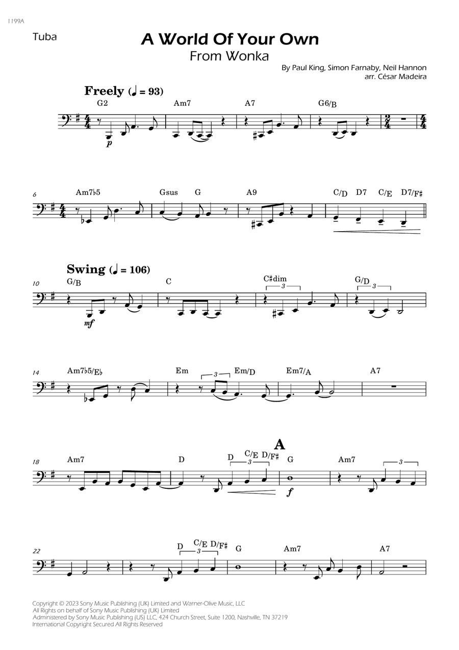 A World Of Your Own A World Of Your Own Tuba scores gallery preview page 1