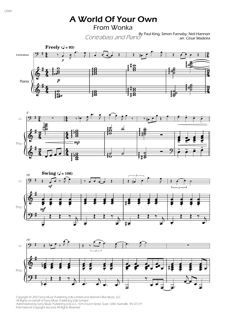 A World Of Your Own A World Of Your Own Double Bass scores gallery preview page 3