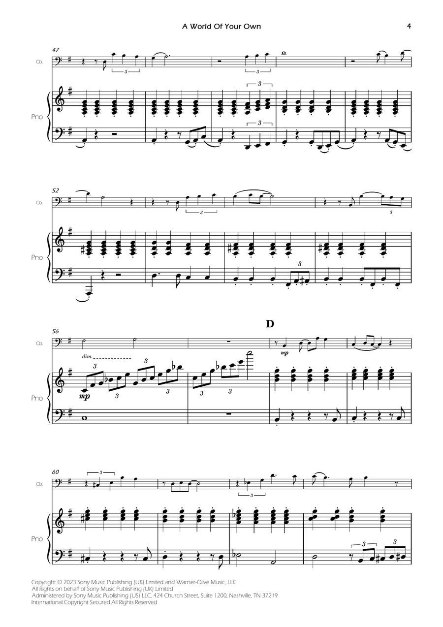 A World Of Your Own A World Of Your Own Double Bass scores gallery preview page 6