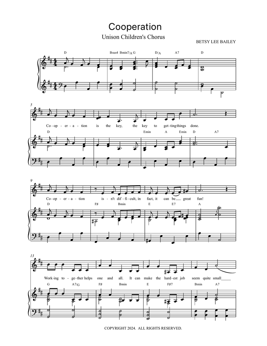 Cooperation Piano, Vocal scores gallery preview page 2