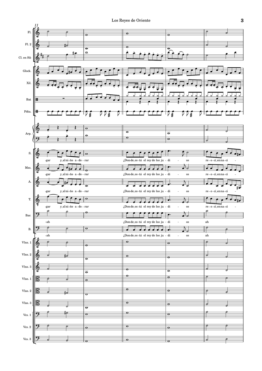 Los Reyes de Oriente - Score Only Percussion Ensemble scores gallery preview page 3