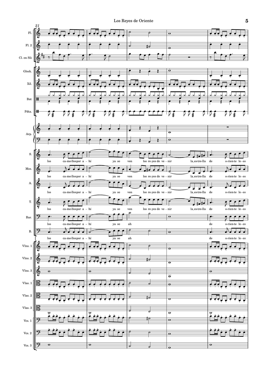 Los Reyes de Oriente - Score Only Percussion Ensemble scores gallery preview page 5