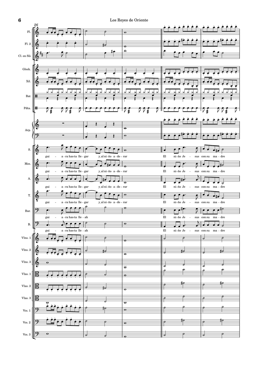 Los Reyes de Oriente - Score Only Percussion Ensemble scores gallery preview page 6