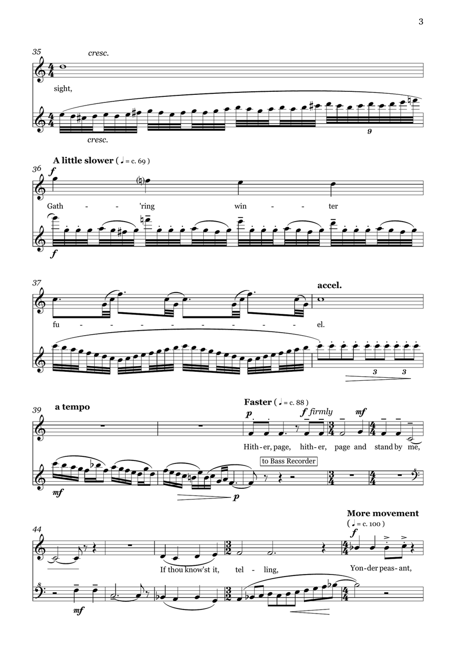 King Wenceslas - dramatic scena for soprano and recorder Alto Recorder scores gallery preview page 5