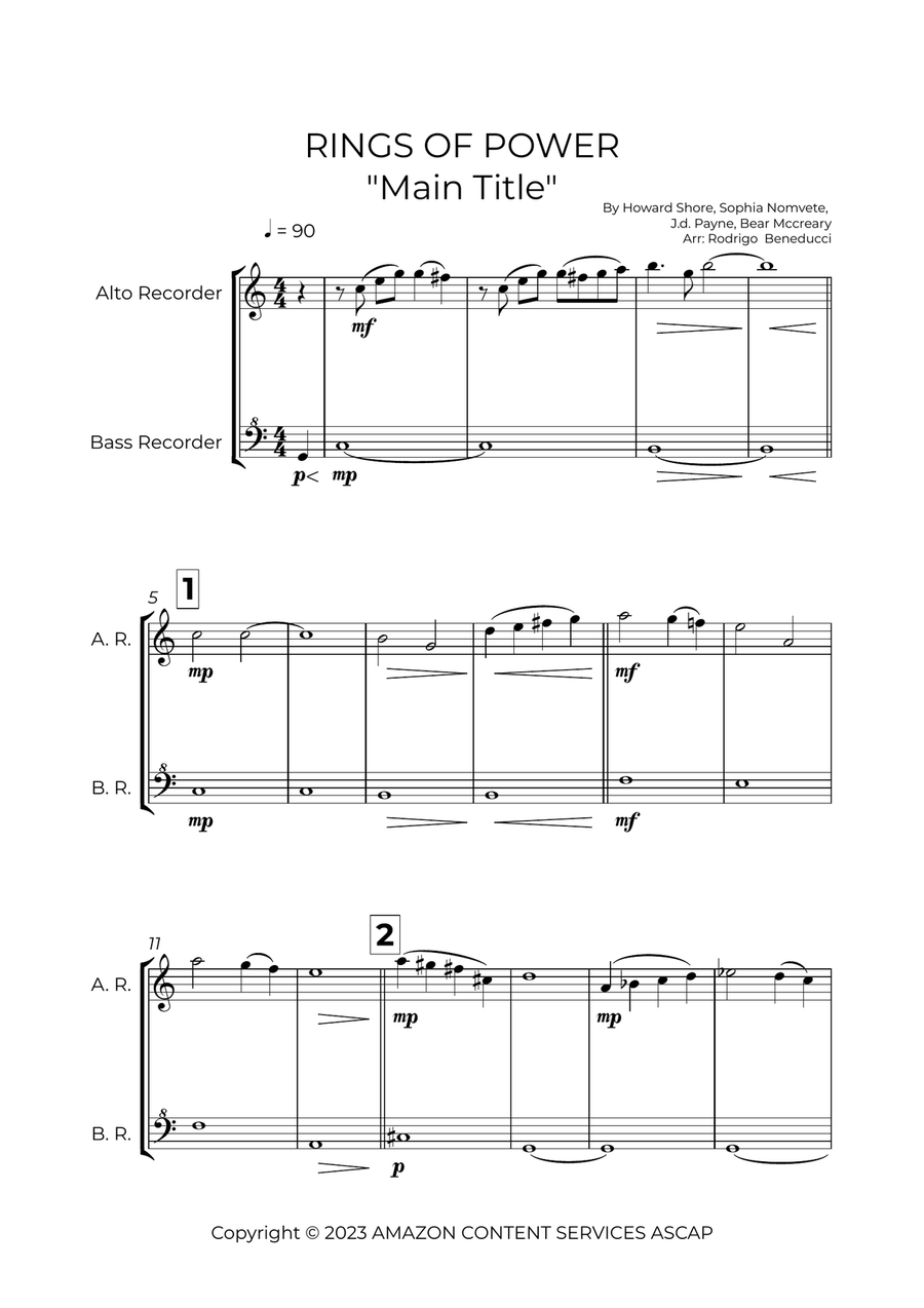 The Lord Of The Rings: The Rings Of Power Woodwind Duet scores gallery preview page 2