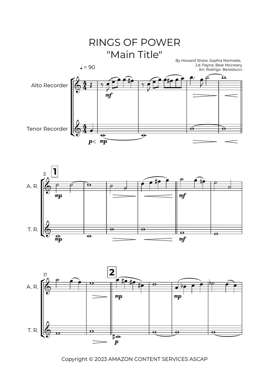 The Lord Of The Rings: The Rings Of Power Woodwind Duet scores gallery preview page 2