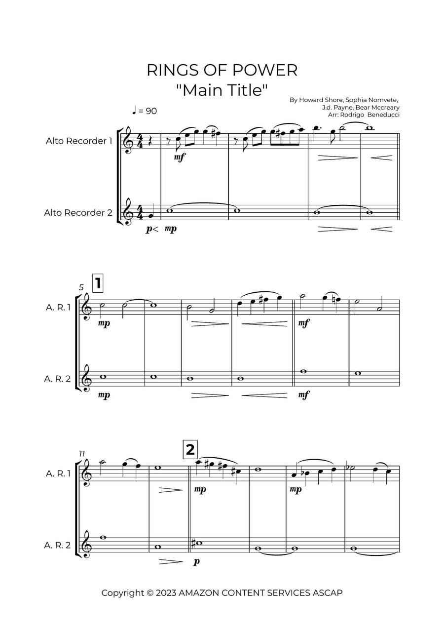 The Lord Of The Rings: The Rings Of Power Woodwind Duet scores gallery preview page 2