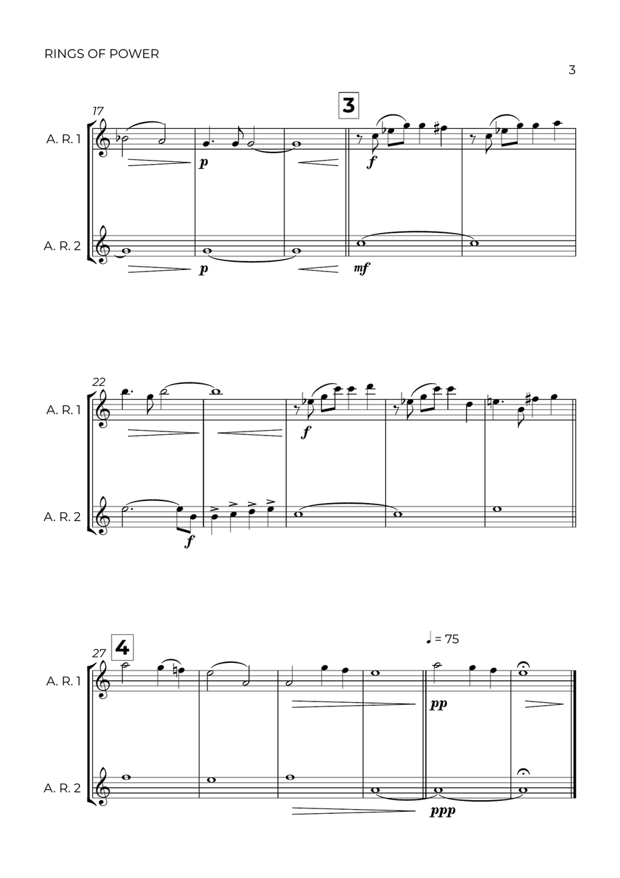 The Lord Of The Rings: The Rings Of Power Woodwind Duet scores gallery preview page 3