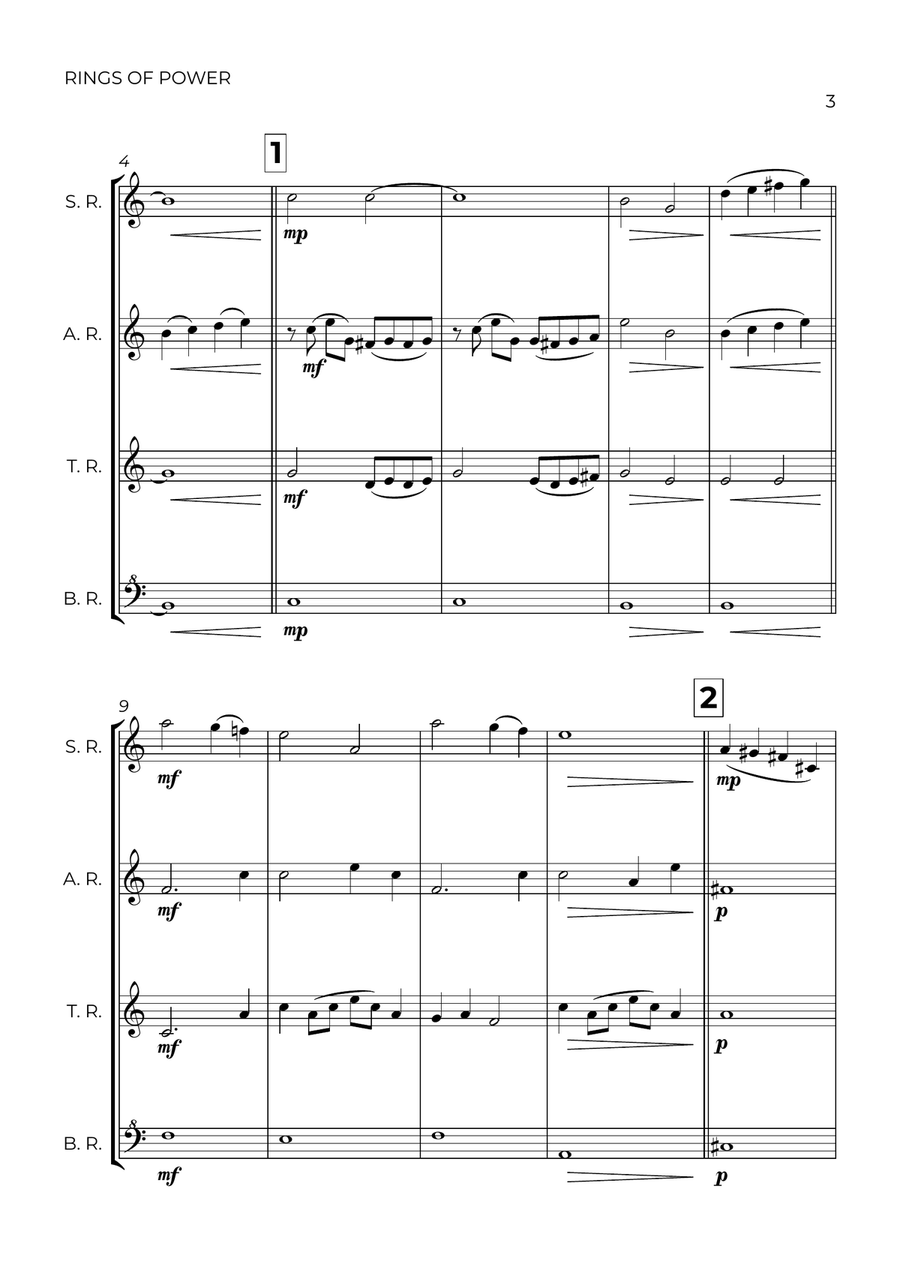 The Lord Of The Rings: The Rings Of Power Soprano Recorder scores gallery preview page 3