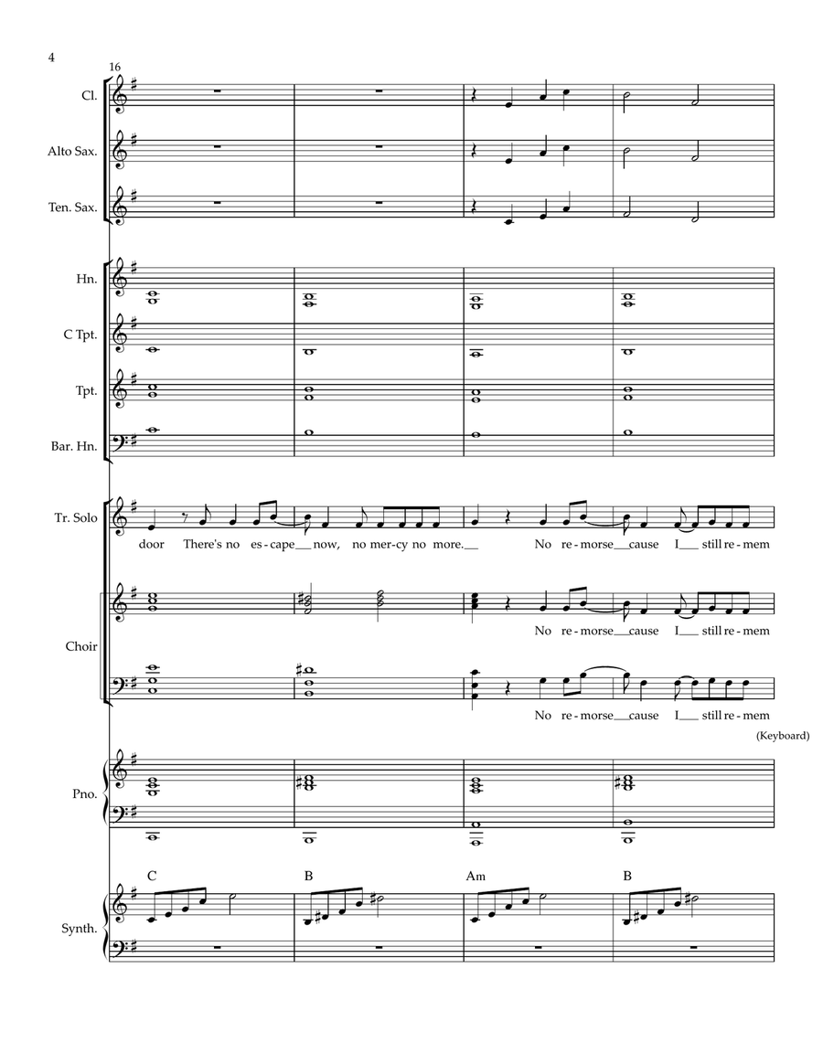 Medley: Angels with My Songs Know What You Did In The Dark (Light Em Up) and Final Masquerade 4-Part scores gallery preview page 4